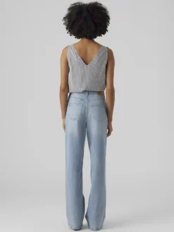 Vero Moda Shirts*VMBUMPY SL TOP WVN GA snow white1