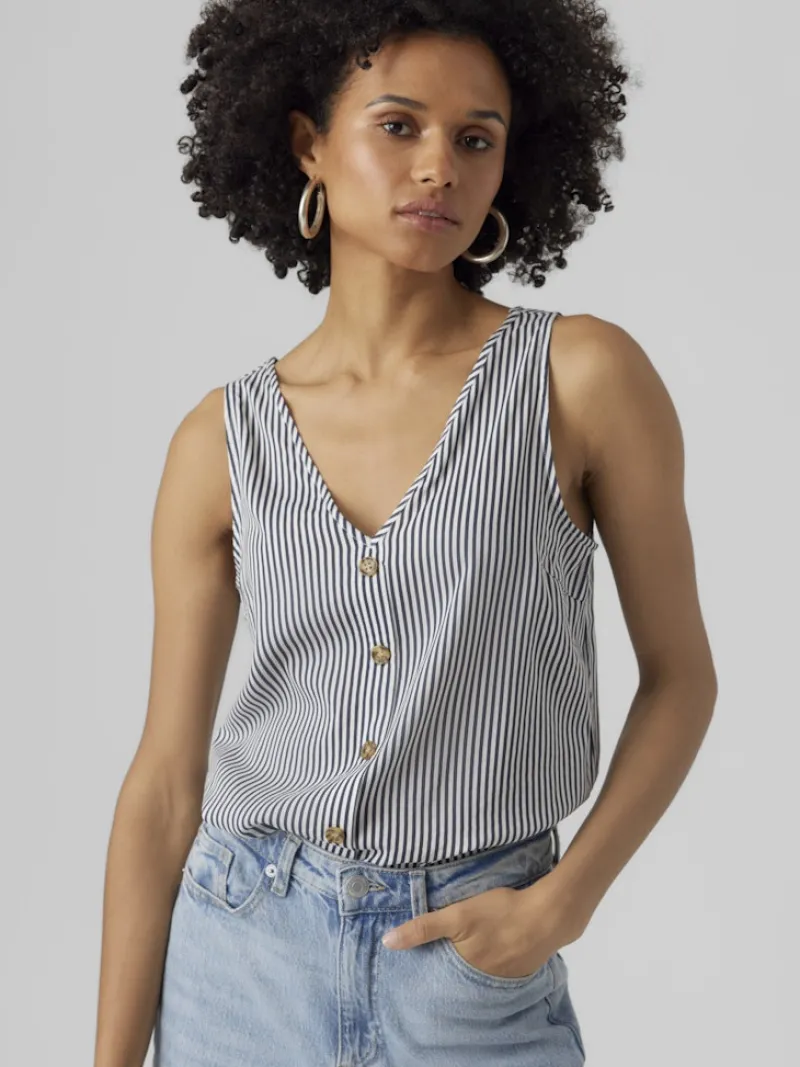 Vero Moda Shirts*VMBUMPY SL TOP WVN GA snow white1