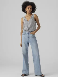 Vero Moda Shirts*VMBUMPY SL TOP WVN GA snow white1