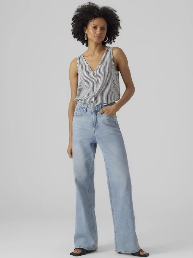 Vero Moda Shirts*VMBUMPY SL TOP WVN GA snow white1