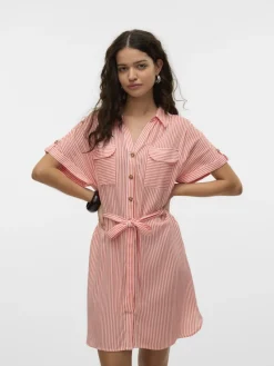 Vero Moda Kleider*VMBUMPY SS SHORT SHIRT DRESS WVN NOOS dubarry