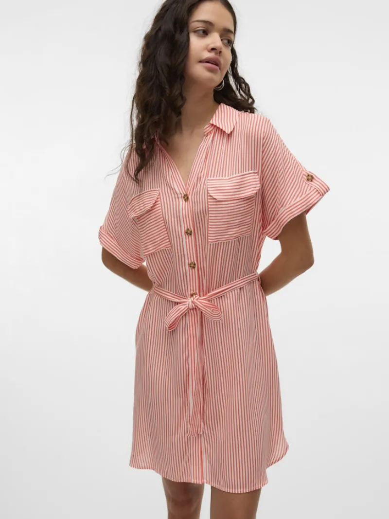 Vero Moda Kleider*VMBUMPY SS SHORT SHIRT DRESS WVN NOOS dubarry