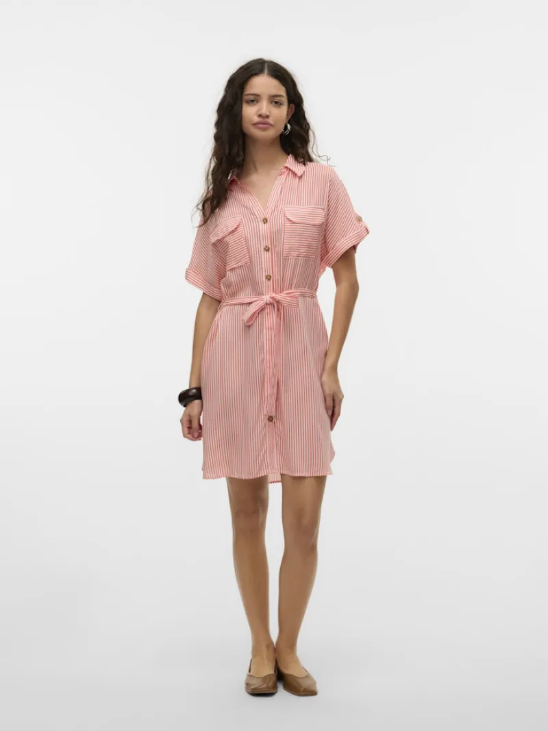 Vero Moda Kleider*VMBUMPY SS SHORT SHIRT DRESS WVN NOOS dubarry