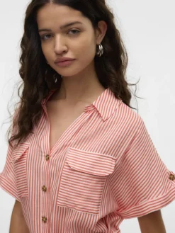 Vero Moda Kleider*VMBUMPY SS SHORT SHIRT DRESS WVN NOOS dubarry