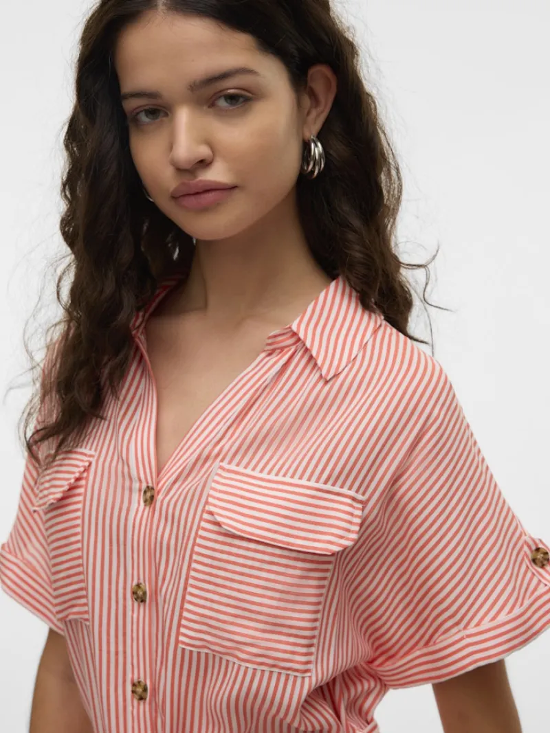 Vero Moda Kleider*VMBUMPY SS SHORT SHIRT DRESS WVN NOOS dubarry