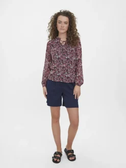 Vero Moda Blusen*VMCAITLYNN L/S TIE TOP EXP GA black1