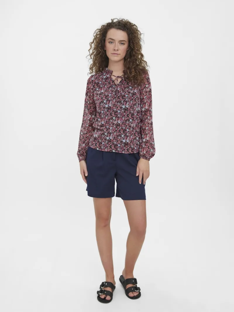 Vero Moda Blusen*VMCAITLYNN L/S TIE TOP EXP GA black1