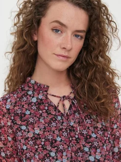 Vero Moda Blusen*VMCAITLYNN L/S TIE TOP EXP GA black1