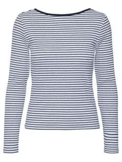 Vero Moda Shirts*VMCHLOE STRIPE LS 2WAY SHORT TOP GO NOOS Light Grey Melange