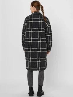 Vero Moda Jacken*VMCHRISSIEQUILT LONG CHECK SHIRT GA Dark Grey Melange