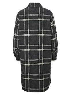 Vero Moda Jacken*VMCHRISSIEQUILT LONG CHECK SHIRT GA Dark Grey Melange