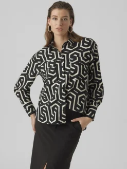 Vero Moda Blusen*VMCIFA L/S SHIRT WVN BTQ Black