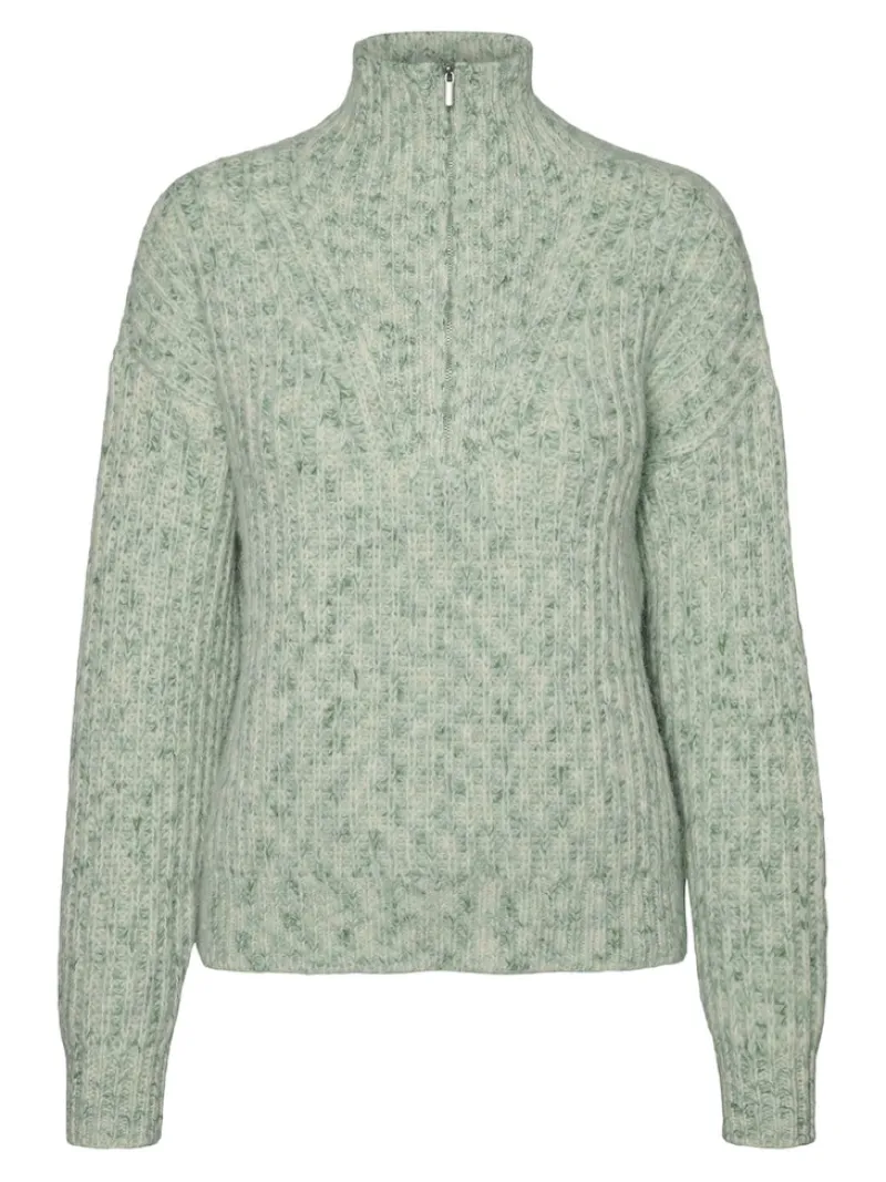 Vero Moda Pullover & Sweatshirts*VMCLAUDIA LS HIGH-NECK ZIPPER BLOUSE GA loden frost