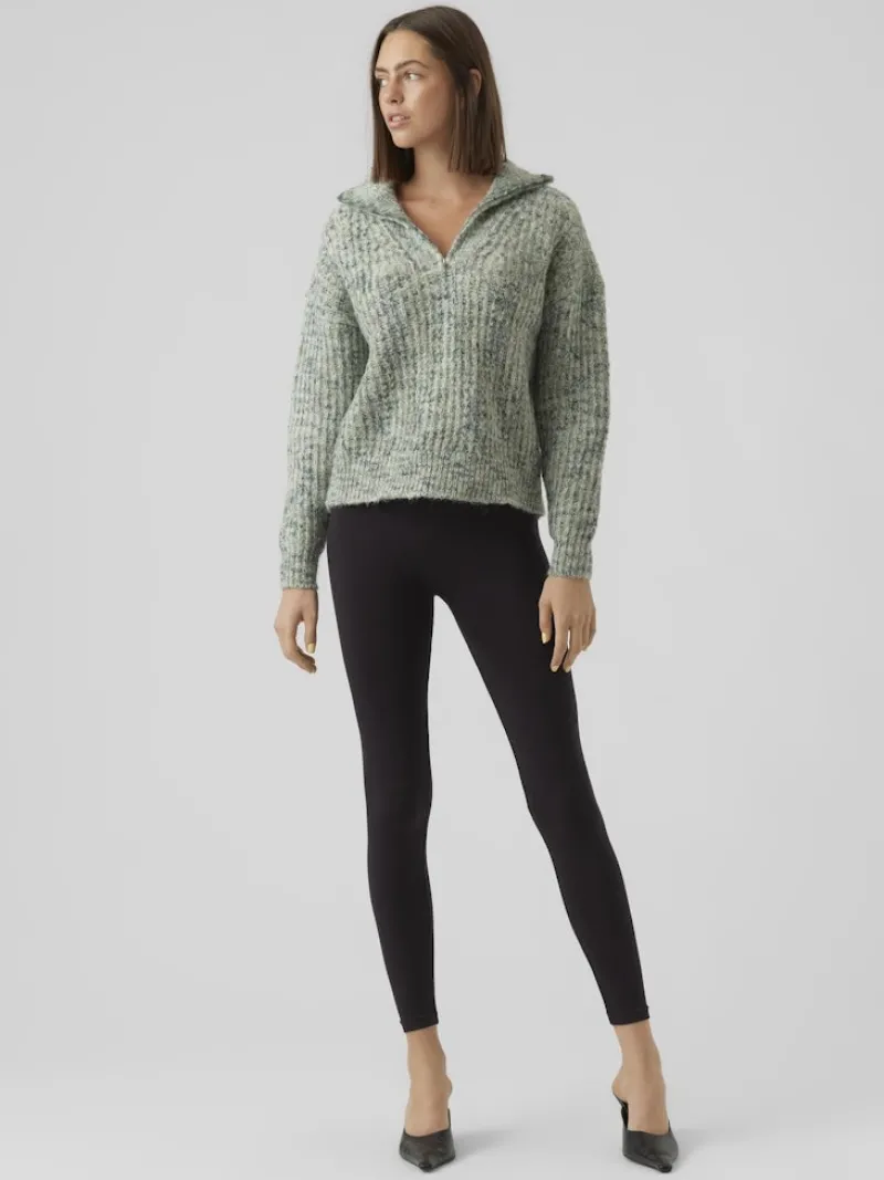 Vero Moda Pullover & Sweatshirts*VMCLAUDIA LS HIGH-NECK ZIPPER BLOUSE GA loden frost