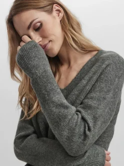 Vero Moda Pullover & Sweatshirts*VMCREWLEFILE LS V-NECK BLOUSE NOOS Balsam Green