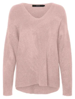 Vero Moda Pullover & Sweatshirts*VMCREWLEFILE LS V-NECK BLOUSE NOOS hellrosa2