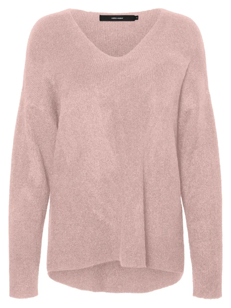 Vero Moda Pullover & Sweatshirts*VMCREWLEFILE LS V-NECK BLOUSE NOOS hellrosa2