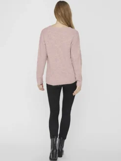 Vero Moda Pullover & Sweatshirts*VMCREWLEFILE LS V-NECK BLOUSE NOOS hellrosa2