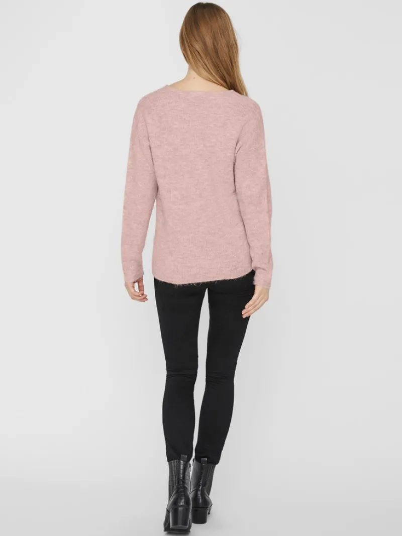 Vero Moda Pullover & Sweatshirts*VMCREWLEFILE LS V-NECK BLOUSE NOOS hellrosa2