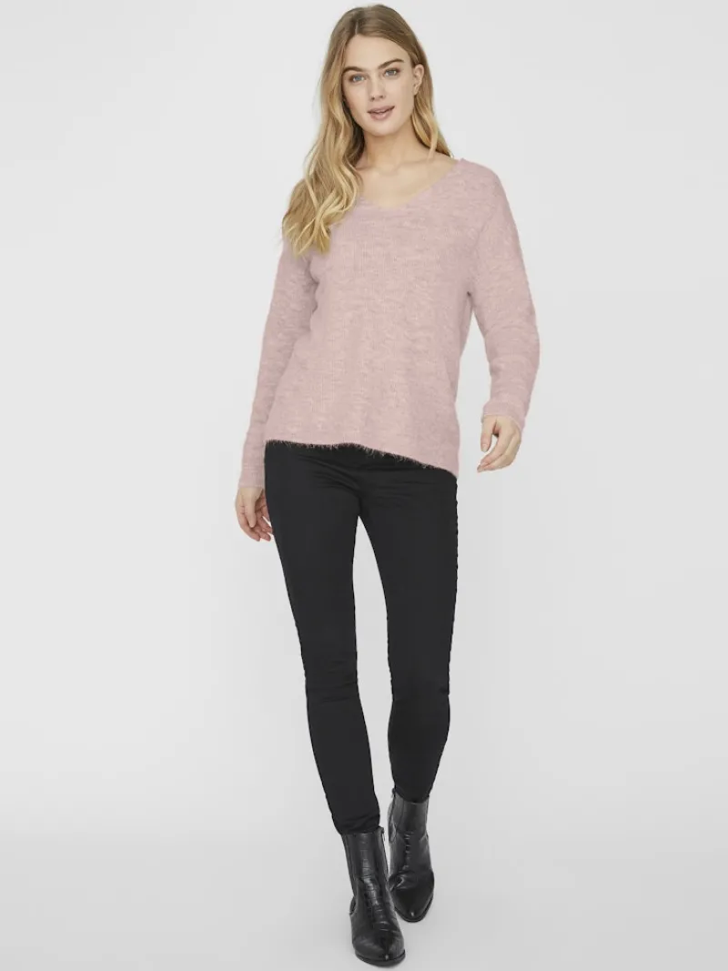 Vero Moda Pullover & Sweatshirts*VMCREWLEFILE LS V-NECK BLOUSE NOOS hellrosa2