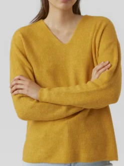 Vero Moda Pullover & Sweatshirts*VMCREWLEFILE LS V-NECK BLOUSE NOOS Golden Yellow