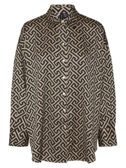 Vero Moda Blusen*VMDAISY DAS LS OVERSIZE SHIRT WVN Silver Mink