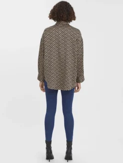 Vero Moda Blusen*VMDAISY DAS LS OVERSIZE SHIRT WVN Silver Mink