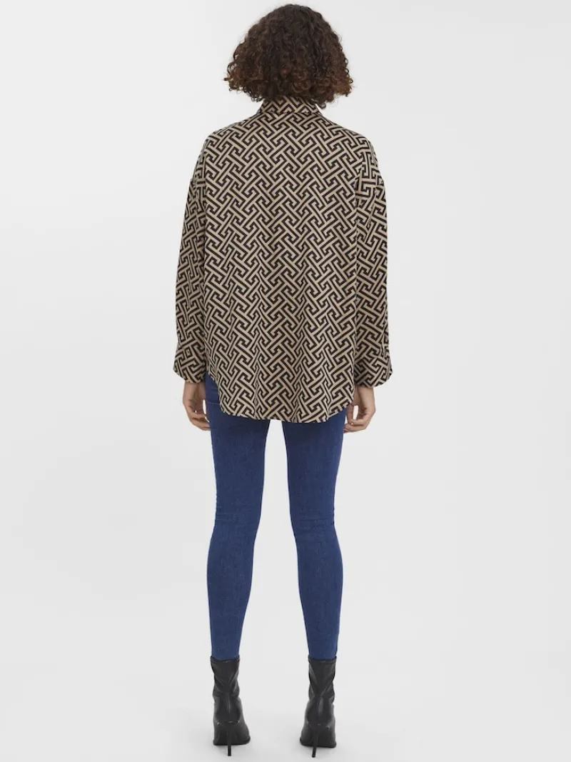 Vero Moda Blusen*VMDAISY DAS LS OVERSIZE SHIRT WVN Silver Mink