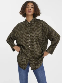 Vero Moda Blusen*VMDAISY DAS LS OVERSIZE SHIRT WVN Ivy Green