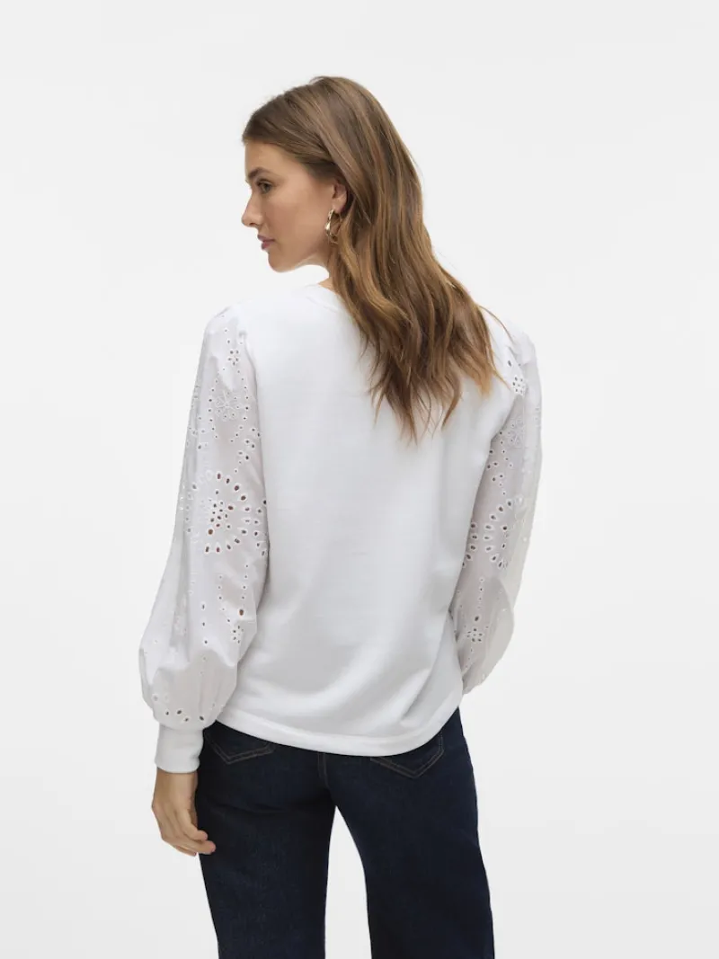 Vero Moda Pullover & Sweatshirts*VMDAMINE LS SWEAT BOX JRS Snow White