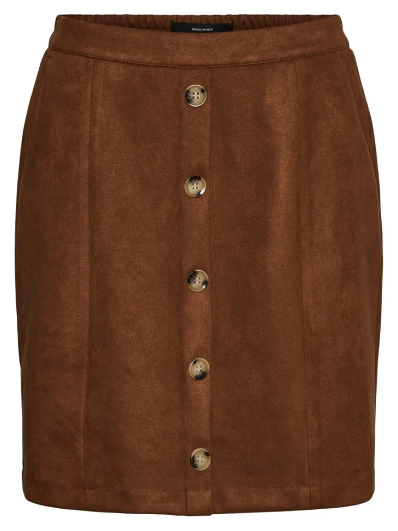 Vero Moda Röcke*VMDANA HW SHORT FAUX SUEDE SKIRT GA Cognac