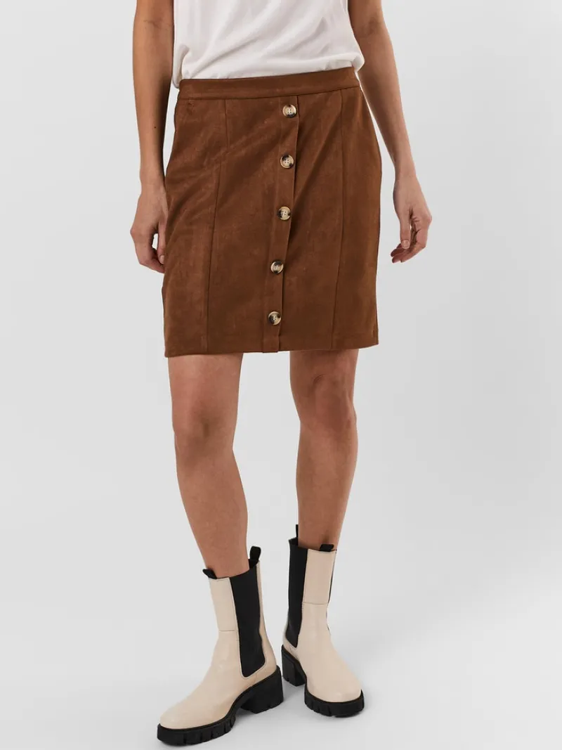Vero Moda Röcke*VMDANA HW SHORT FAUX SUEDE SKIRT GA Cognac