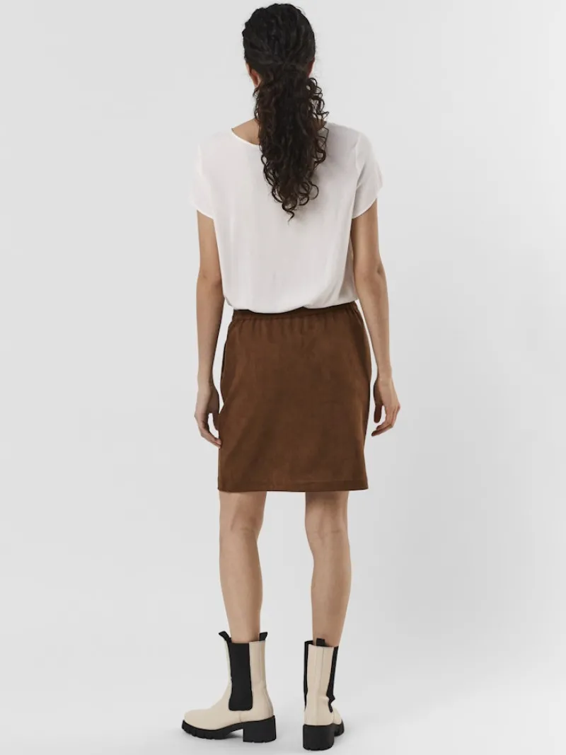Vero Moda Röcke*VMDANA HW SHORT FAUX SUEDE SKIRT GA Cognac