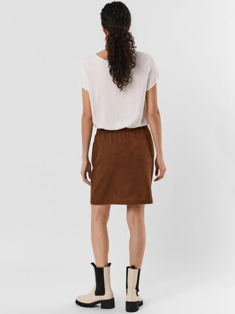 Vero Moda Röcke*VMDANA HW SHORT FAUX SUEDE SKIRT GA Cognac