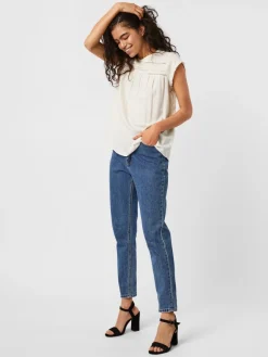 Vero Moda Blusen*VMDEBBIE PLEAT S/L TOP NOOS Snow White