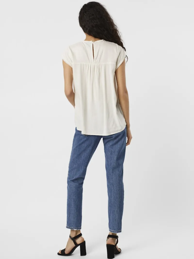 Vero Moda Blusen*VMDEBBIE PLEAT S/L TOP NOOS Snow White
