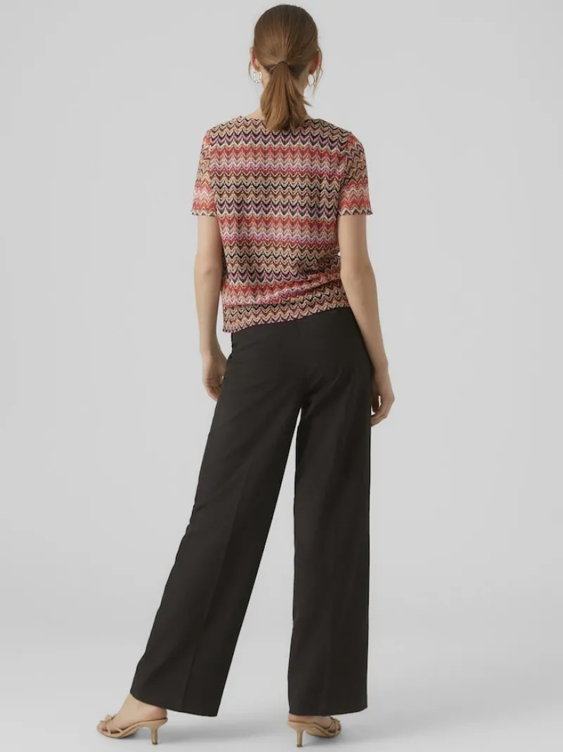 Vero Moda Shirts*VMDICTE SS V-NECK TOP JRS Bittersweet