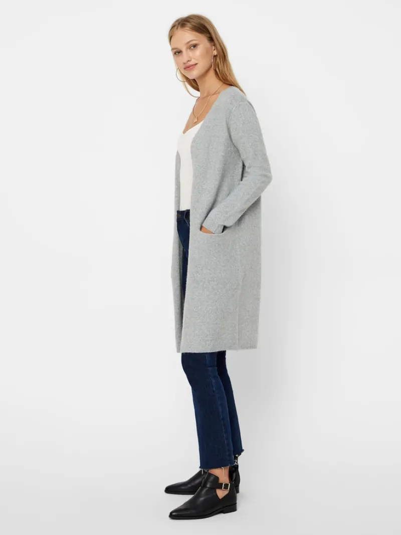 Vero Moda Pullover & Sweatshirts*VMDOFFY LS LONG OPEN CARDIGAN GA NOOS Light Grey Melange
