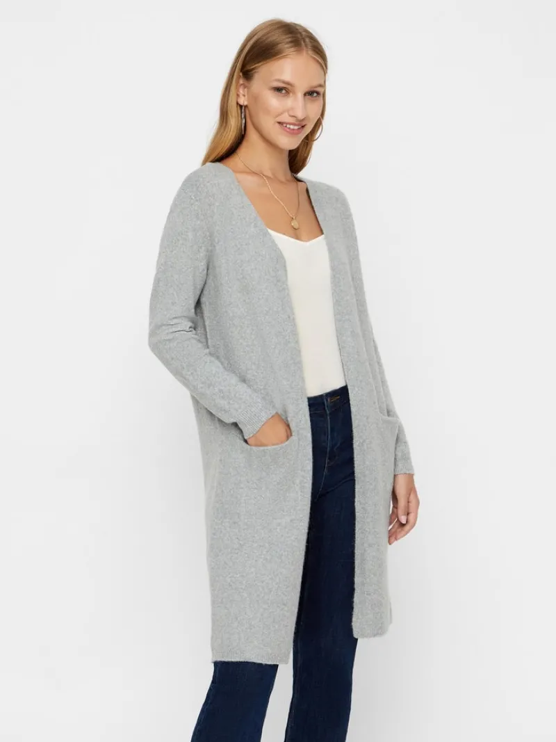 Vero Moda Pullover & Sweatshirts*VMDOFFY LS LONG OPEN CARDIGAN GA NOOS Light Grey Melange