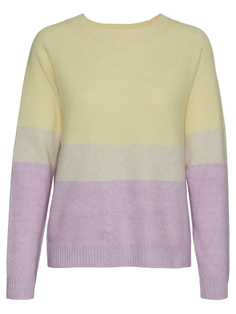 Vero Moda Pullover & Sweatshirts*VMDOFFY LS O-NECK BLOCK BLOUSE GA CL lemon meringue