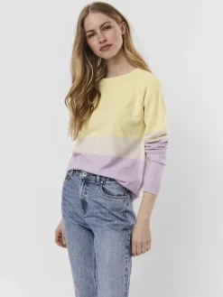 Vero Moda Pullover & Sweatshirts*VMDOFFY LS O-NECK BLOCK BLOUSE GA CL lemon meringue