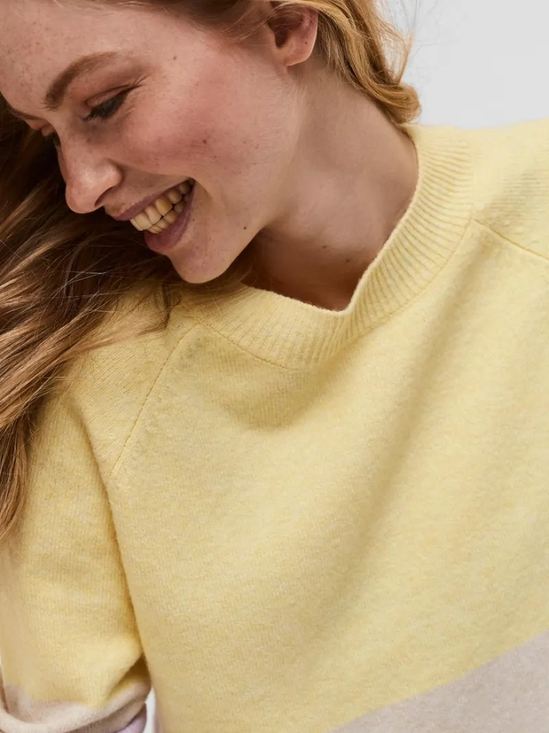 Vero Moda Pullover & Sweatshirts*VMDOFFY LS O-NECK BLOCK BLOUSE GA CL lemon meringue