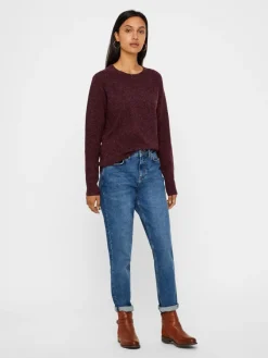 Vero Moda Pullover & Sweatshirts*VMDOFFY LS O-NECK BLOUSE GA NOOS Winetasting