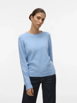 Vero Moda Pullover & Sweatshirts*VMDOFFY LS O-NECK BLOUSE GA NOOS blue jasper