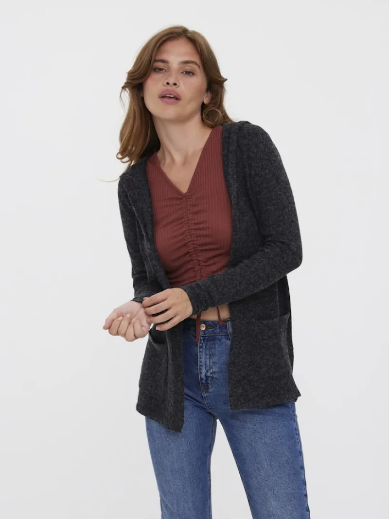 Vero Moda Pullover & Sweatshirts*VMDOFFY LS OPEN HOOD CARDIGAN GA NOOS Black