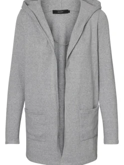 Vero Moda Pullover & Sweatshirts*VMDOFFY LS OPEN HOOD CARDIGAN GA NOOS Light Grey Melange