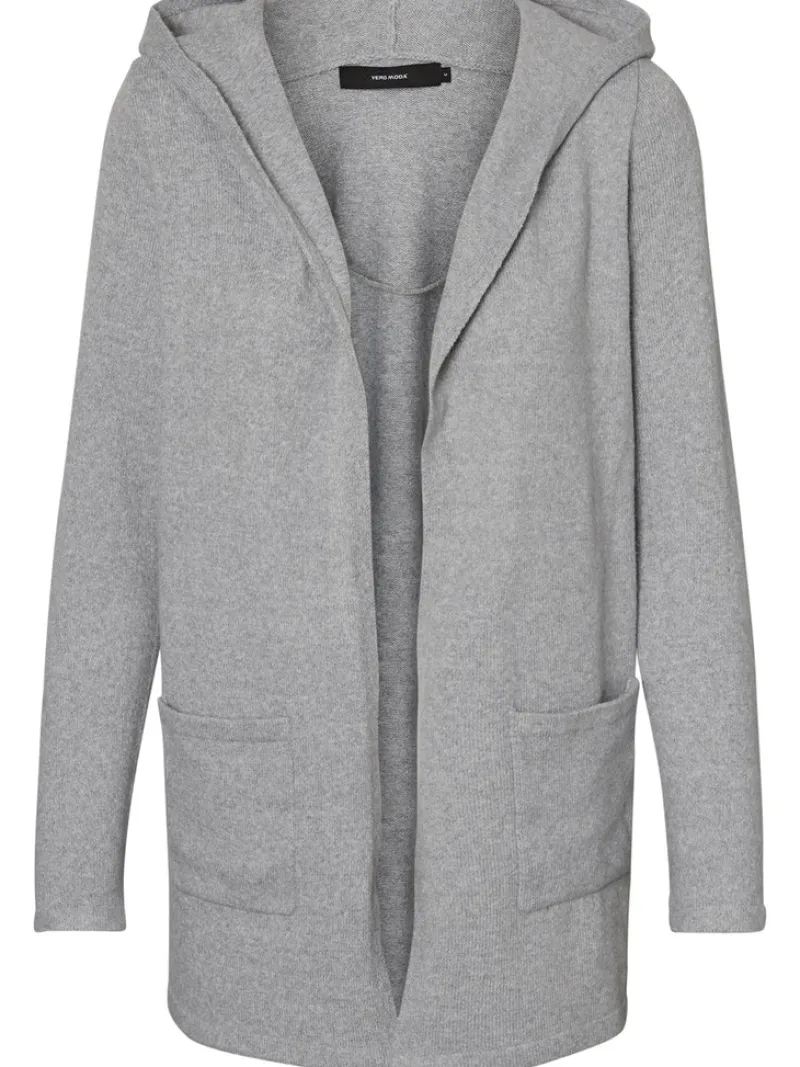 Vero Moda Pullover & Sweatshirts*VMDOFFY LS OPEN HOOD CARDIGAN GA NOOS Light Grey Melange