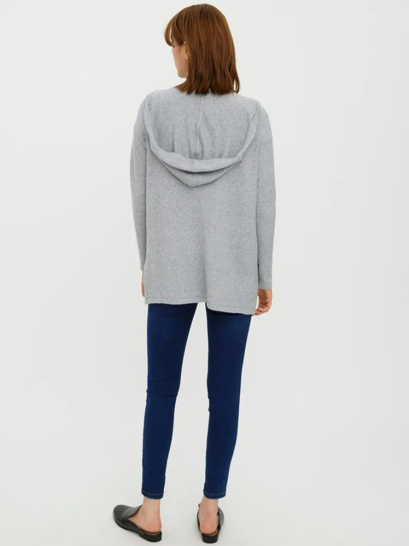 Vero Moda Pullover & Sweatshirts*VMDOFFY LS OPEN HOOD CARDIGAN GA NOOS Light Grey Melange