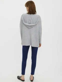 Vero Moda Pullover & Sweatshirts*VMDOFFY LS OPEN HOOD CARDIGAN GA NOOS Light Grey Melange