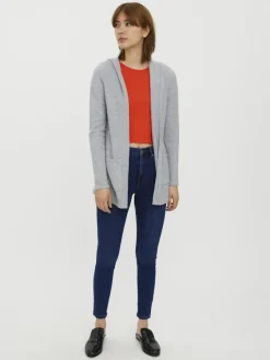 Vero Moda Pullover & Sweatshirts*VMDOFFY LS OPEN HOOD CARDIGAN GA NOOS Light Grey Melange